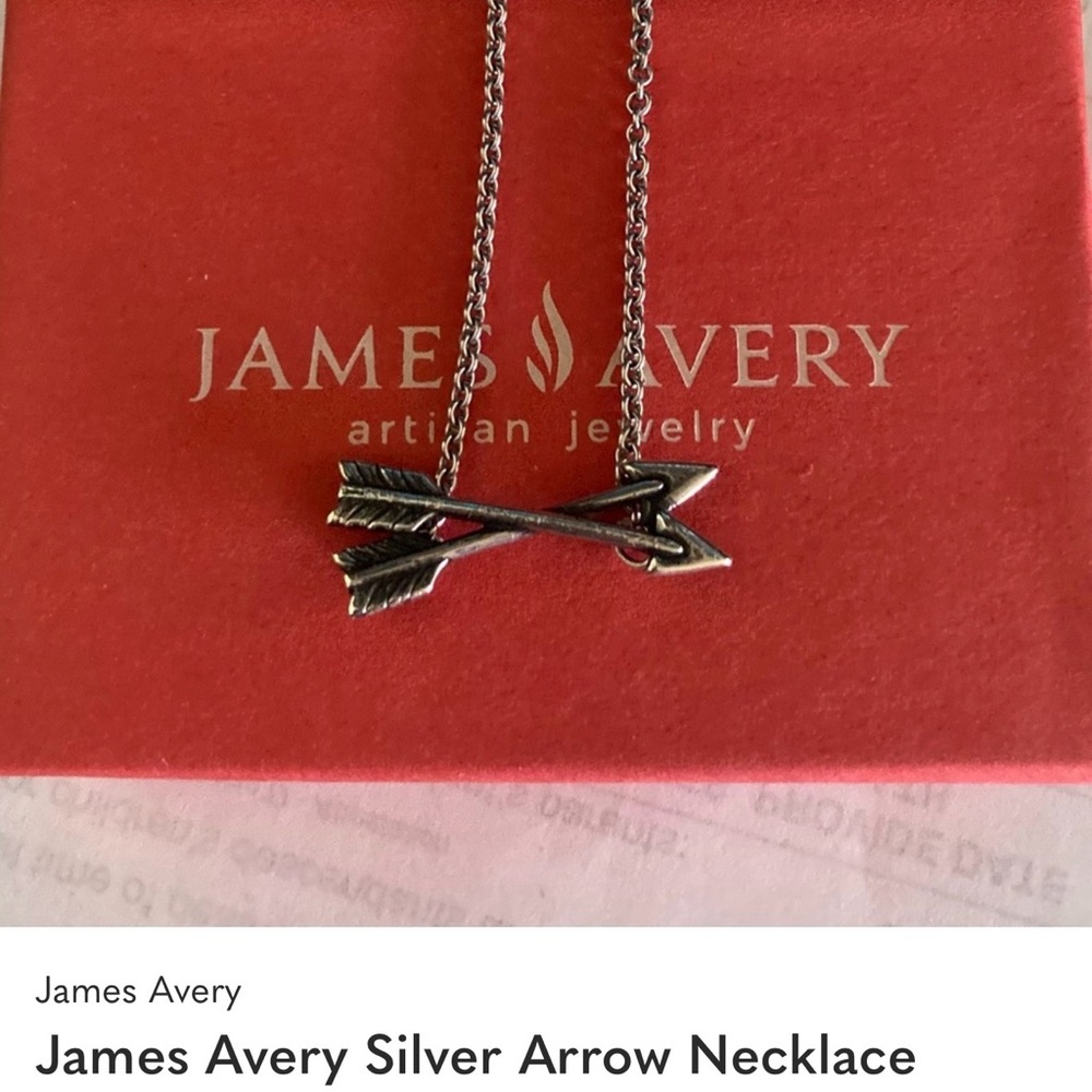 James Avery crossed path friendship Sterling Arrow Pendant Necklace